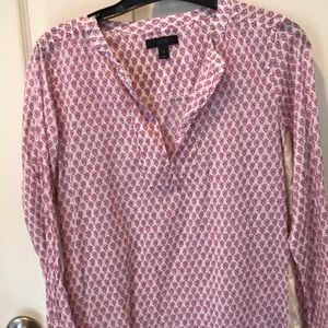 J crew pink and white print tunic